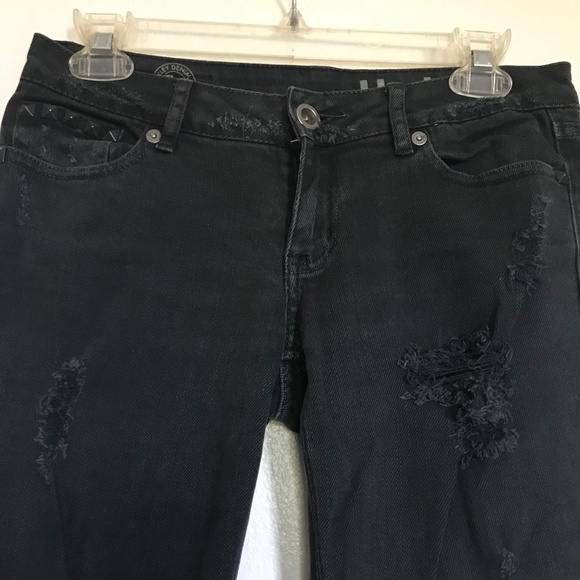 Black Distressed Jeans - Picture 3 of 5